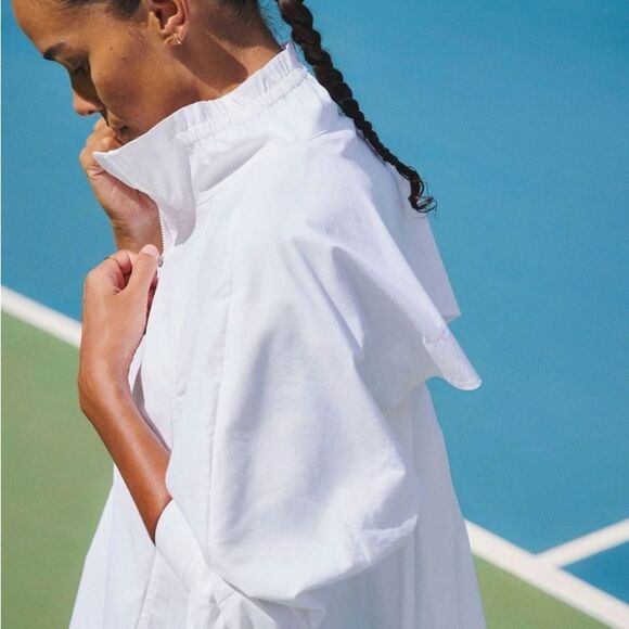 Athleta Advantage Poplin Wind Breaker Oversized White  XS - Picture 4 of 10